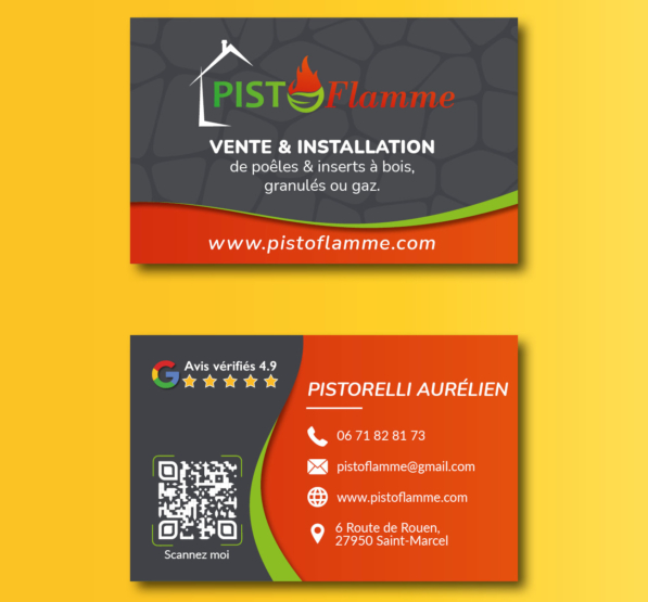 Création carte de visite magasin poele a bois