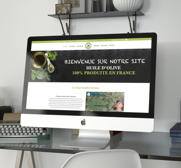 Création d'un site e-commerce d'huile d'olive le vieux moulin farnoux vaucluse