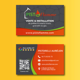 Création carte de visite magasin poele a bois