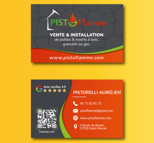 Création carte de visite magasin poele a bois