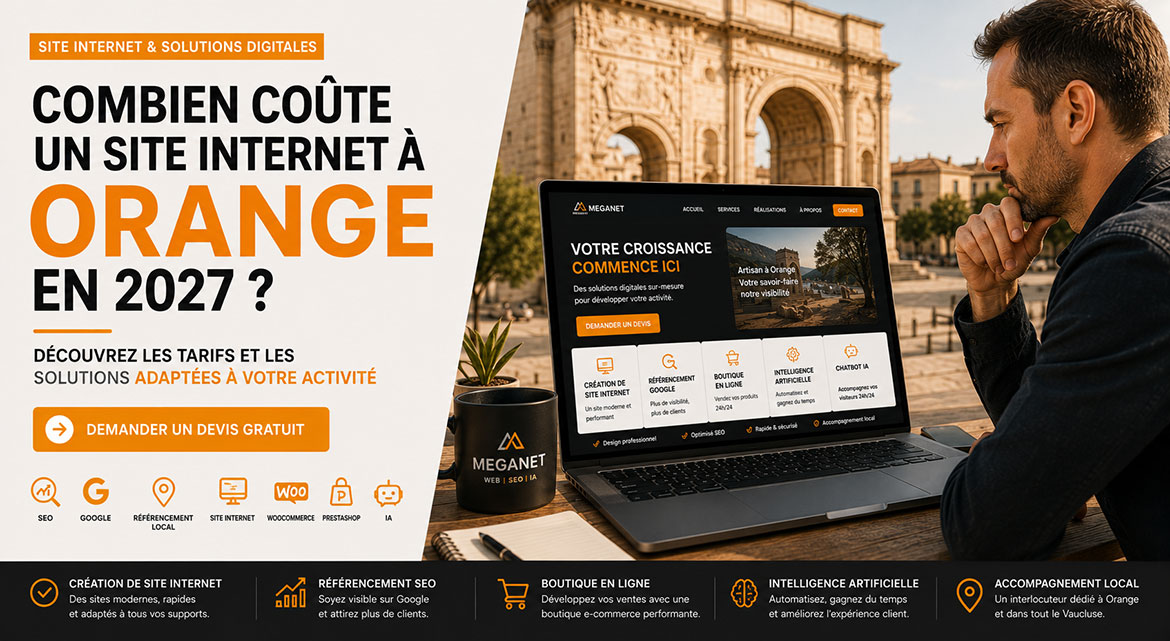 Combien coûte un site internet à Orange dans le Vaucluse par Meganet