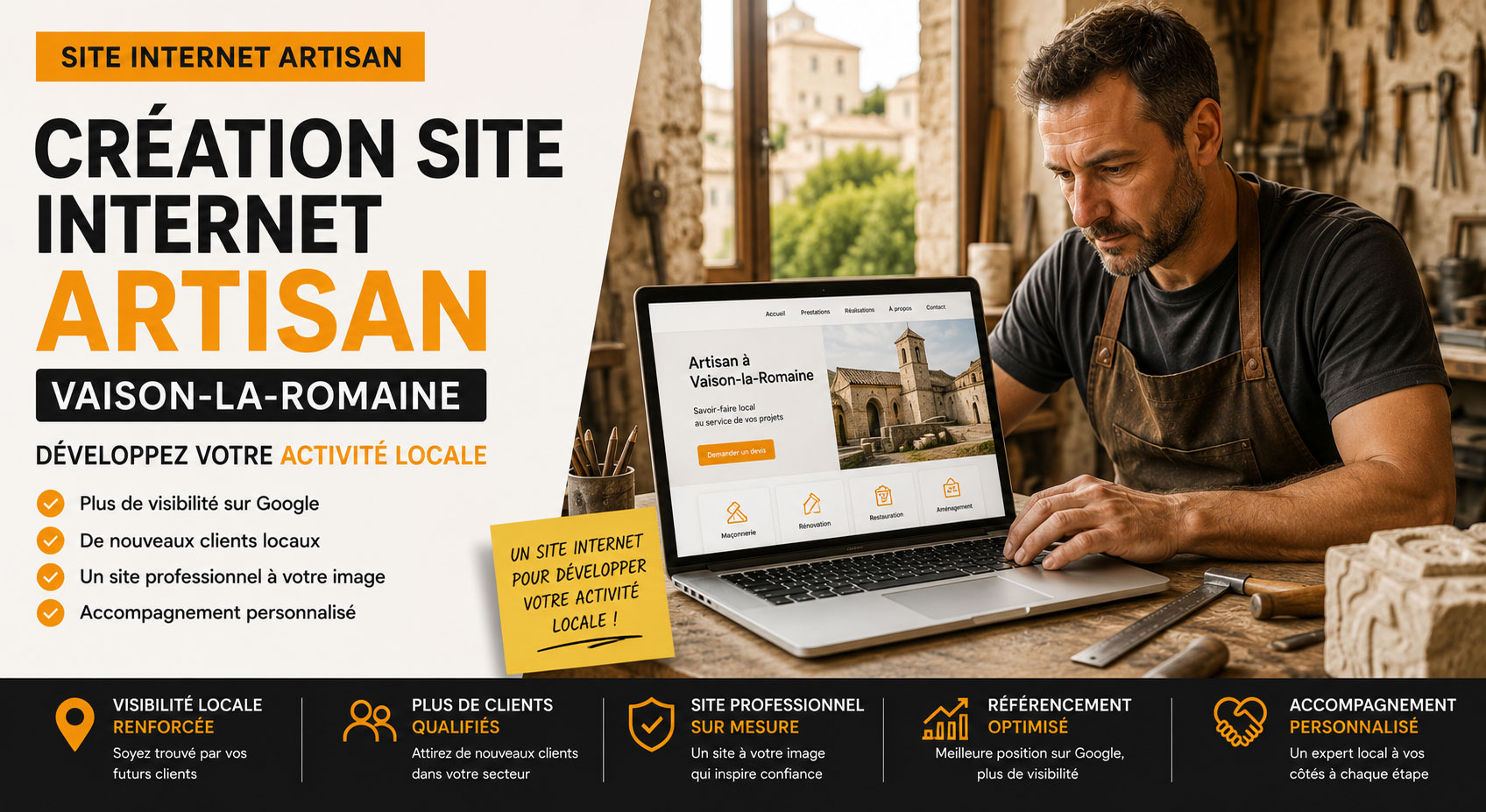 Création site internet artisan Vaison-la-Romaine par Meganet