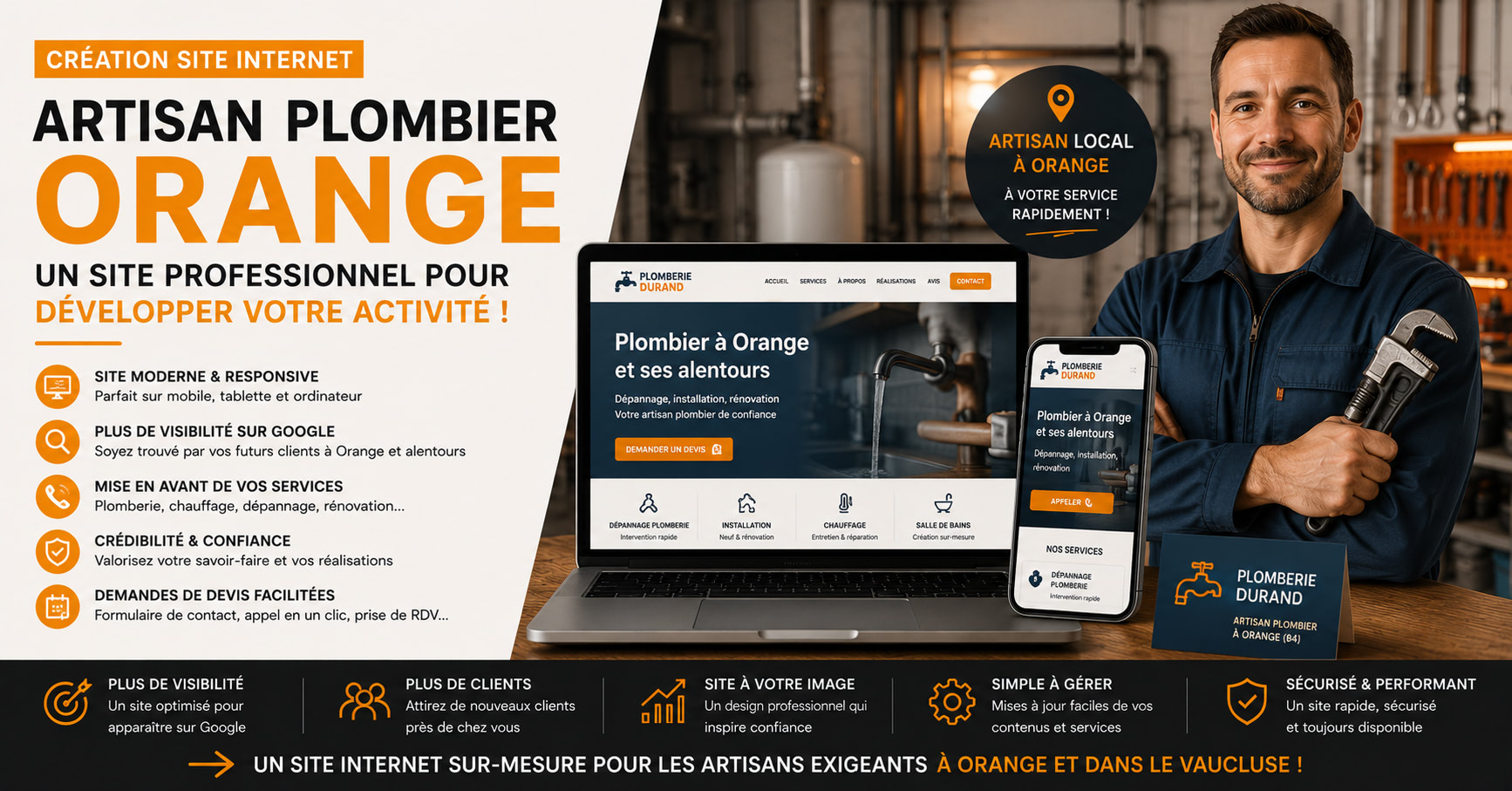 Création site internet artisan Orange 84 : trouvez plus de clients