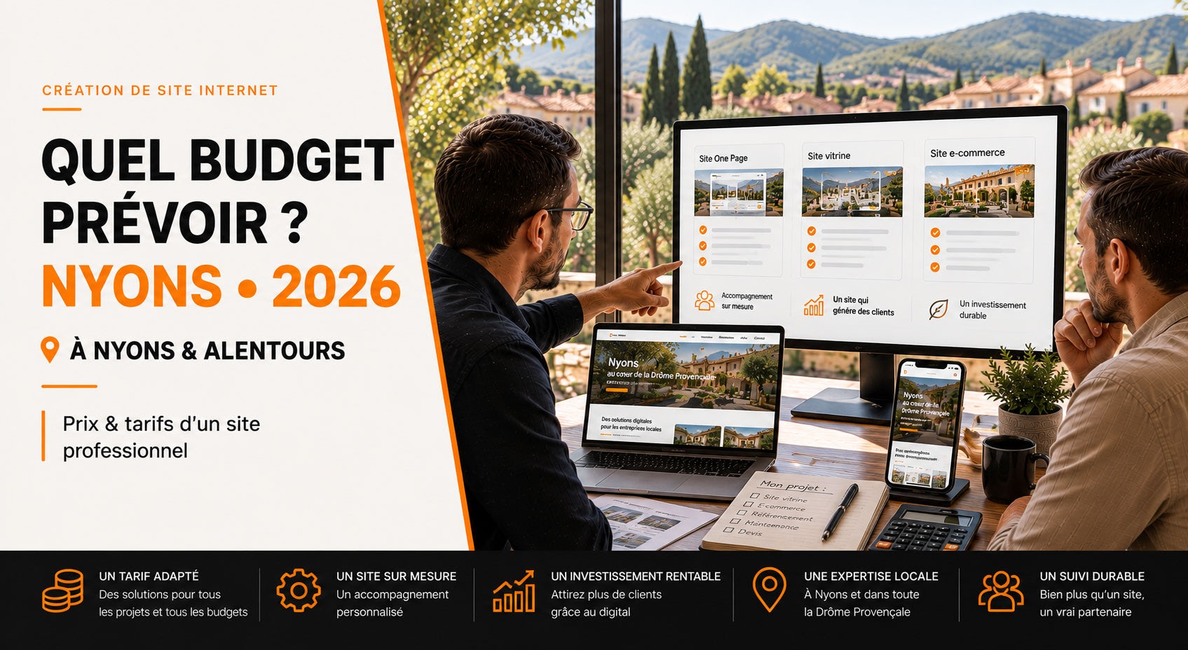 Quel est le prix d'un site internet à Nyons en 2026 ? Budget et tarifs expliqués