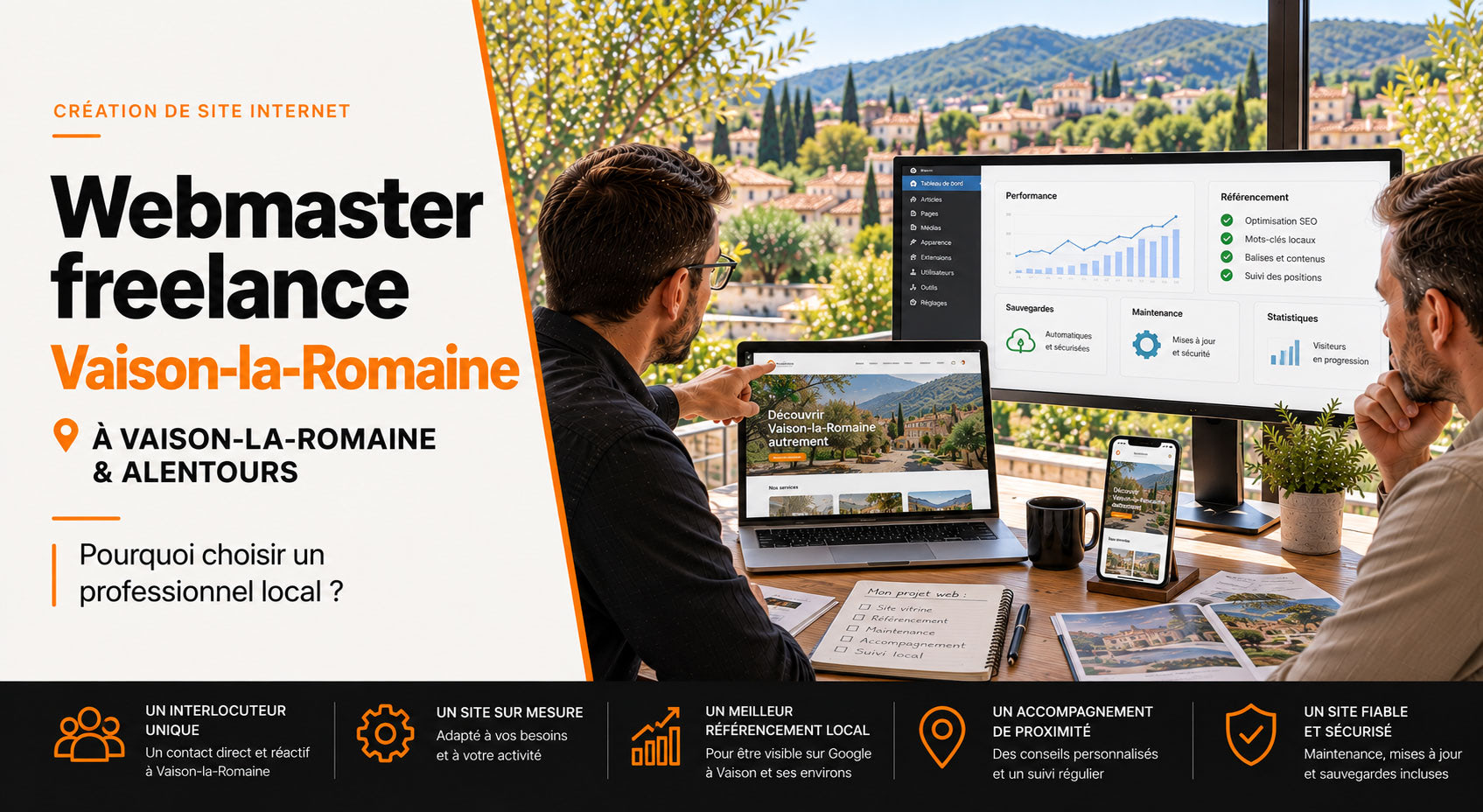 Webmaster Vaison-la-Romaine : pourquoi choisir un freelance local ?